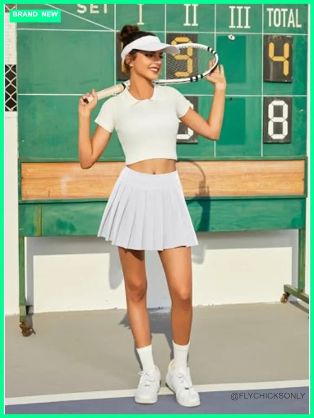 Pleated High Waisted Tennis Skirt with Built-in Shorts and Pockets Athletic